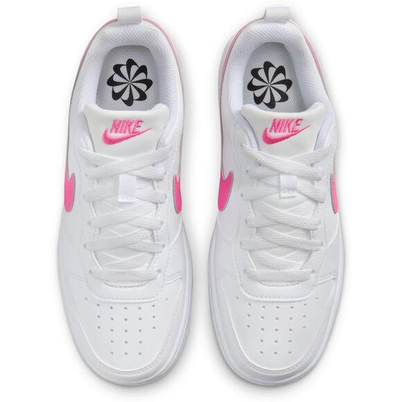 NWT Nike girl Court Borough Low Recraft Big Kid Shoes,White/Laser Fuchsia Sz 6.5 - Picture 6 of 7